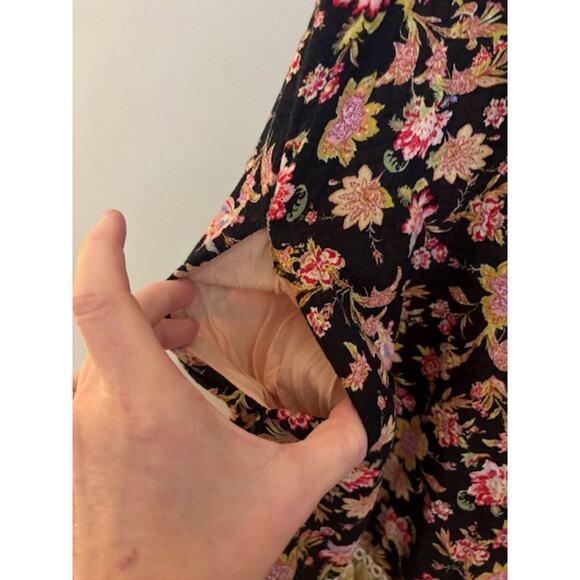 Anthropologie Ruffled Tiered Boho Romantic Coquette Patchwork Maxi Dress Med - Picture 6 of 10